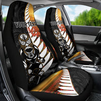 Custom New Zealand Silver Fern Rugby ANZAC Day Car Seat Cover 2024 All Black Tiki Mascot LT14 - Polynesian Pride