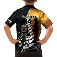 Custom New Zealand Silver Fern Rugby ANZAC Day Family Matching Tank Maxi Dress and Hawaiian Shirt 2024 All Black Tiki Mascot LT14 - Polynesian Pride