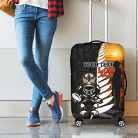 Custom New Zealand Silver Fern Rugby ANZAC Day Luggage Cover 2024 All Black Tiki Mascot LT14 - Polynesian Pride