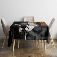 Custom New Zealand Silver Fern Rugby ANZAC Day Tablecloth 2024 All Black Tiki Mascot