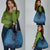 Blue African Dashiki With Fijian Tapa Pattern Grocery Bag