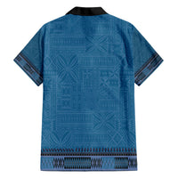 Blue African Dashiki With Fijian Tapa Pattern Hawaiian Shirt