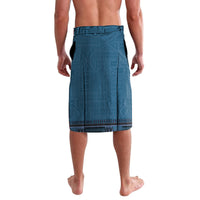Blue African Dashiki With Fijian Tapa Pattern Lavalava