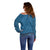 Blue African Dashiki With Fijian Tapa Pattern Off Shoulder Sweater