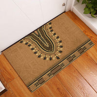 Brown African Dashiki With Fijian Tapa Pattern Rubber Doormat