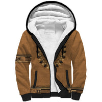 Brown African Dashiki With Fijian Tapa Pattern Sherpa Hoodie