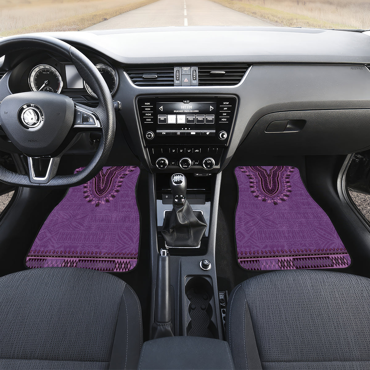 Purple African Dashiki With Fijian Tapa Pattern Car Mats