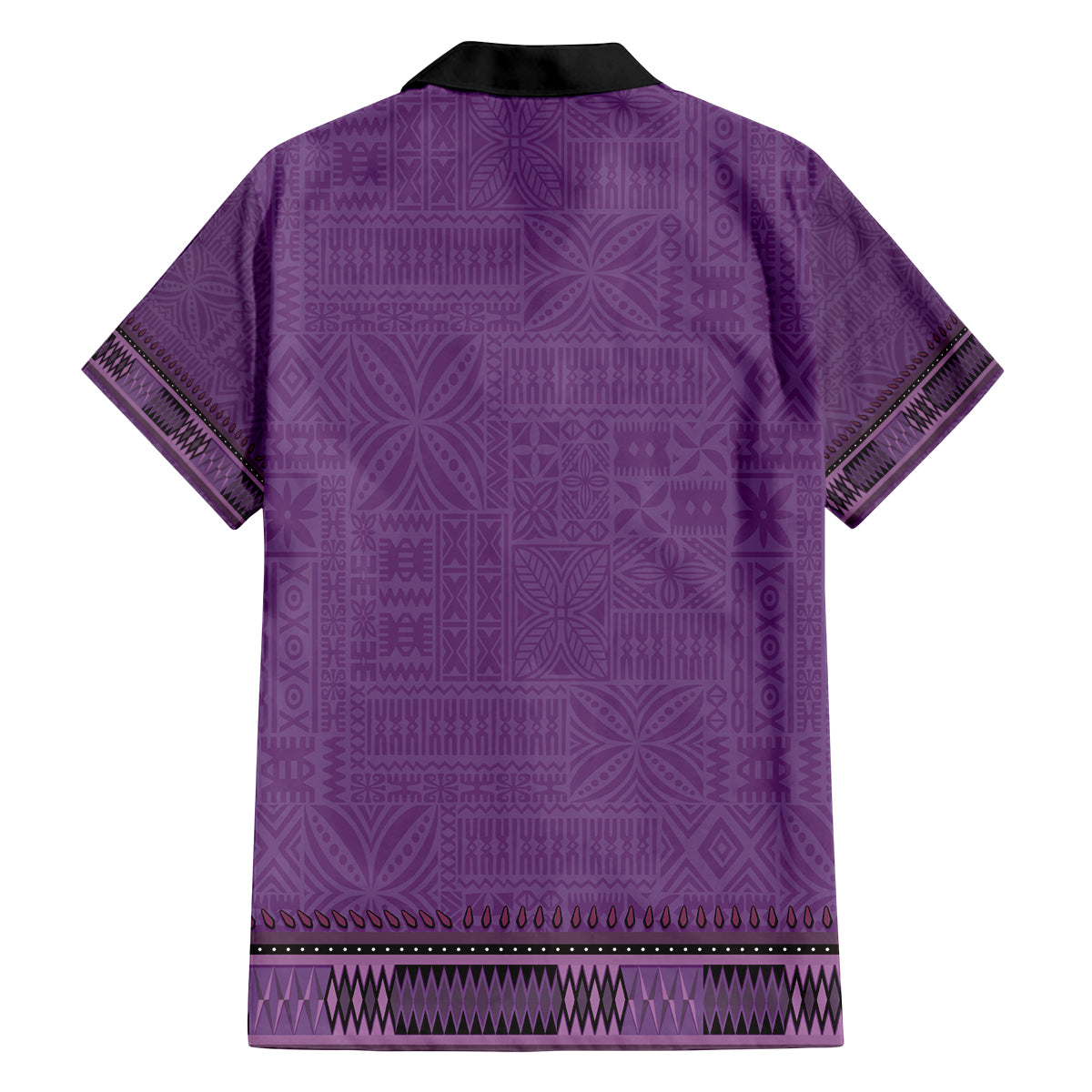 Purple African Dashiki With Fijian Tapa Pattern Family Matching Off The Shoulder Long Sleeve Dress and Hawaiian Shirt LT14 - Polynesian Pride