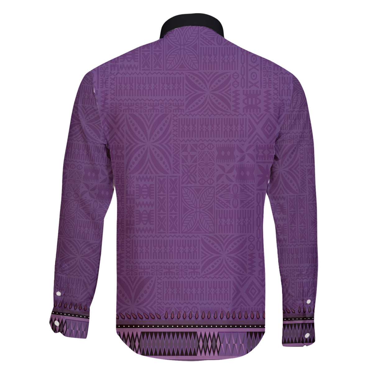 Purple African Dashiki With Fijian Tapa Pattern Family Matching Off The Shoulder Long Sleeve Dress and Hawaiian Shirt LT14 - Polynesian Pride