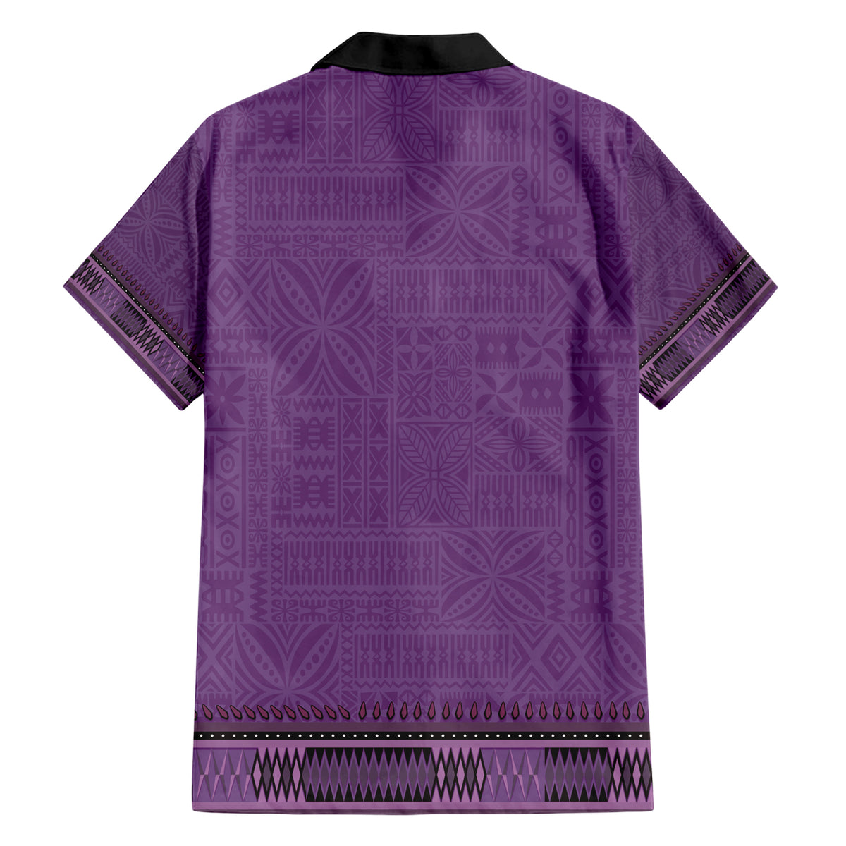 Purple African Dashiki With Fijian Tapa Pattern Family Matching Short Sleeve Bodycon Dress and Hawaiian Shirt