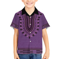 Purple African Dashiki With Fijian Tapa Pattern Family Matching Summer Maxi Dress and Hawaiian Shirt LT14 Son's Shirt Purple - Polynesian Pride