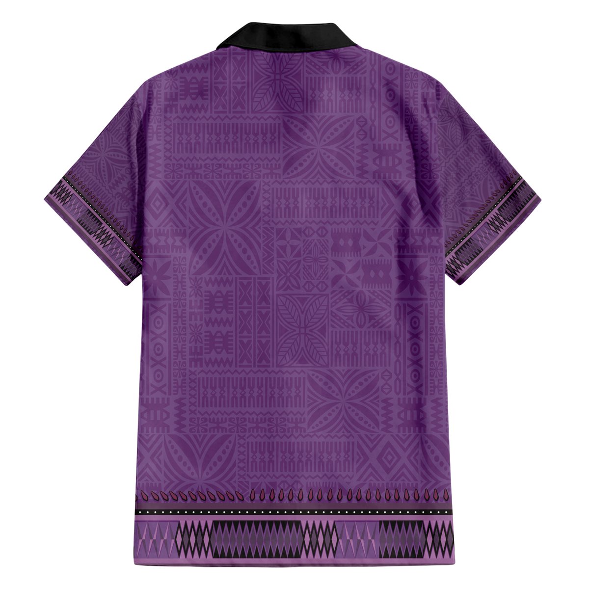 Purple African Dashiki With Fijian Tapa Pattern Hawaiian Shirt