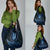 Blue African Dashiki With Aotearoa Maori Grocery Bag Paua Shell Mix Silver Fern