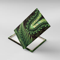 Lime Green African Dashiki With Aotearoa Maori Canvas Wall Art Paua Shell Mix Silver Fern