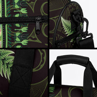 Lime Green African Dashiki With Aotearoa Maori Duffle Bag Paua Shell Mix Silver Fern LT14 - Polynesian Pride