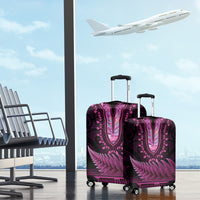 Pink African Dashiki With Aotearoa Maori Luggage Cover Paua Shell Mix Silver Fern LT14 - Polynesian Pride