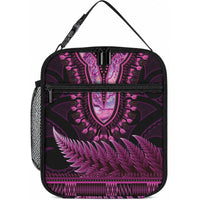 Pink African Dashiki With Aotearoa Maori Lunch Bag Paua Shell Mix Silver Fern LT14 10.2 × 8.3 × 4.3 inch Pink - Polynesian Pride