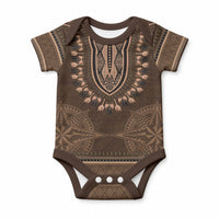 Brown African Dashiki With Tonga Ngatu Pattern Baby Onesie LT14 Brown - Polynesian Pride