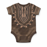 Brown African Dashiki With Tonga Ngatu Pattern Baby Onesie LT14 - Polynesian Pride