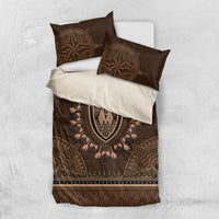 Brown African Dashiki With Tonga Ngatu Pattern Bedding Set