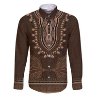 Brown African Dashiki With Tonga Ngatu Pattern Family Matching Puletasi and Hawaiian Shirt