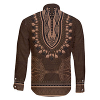 Brown African Dashiki With Tonga Ngatu Pattern Family Matching Puletasi and Hawaiian Shirt