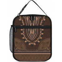 Brown African Dashiki With Tonga Ngatu Pattern Lunch Bag LT14 10.2 × 8.3 × 4.3 inch Brown - Polynesian Pride
