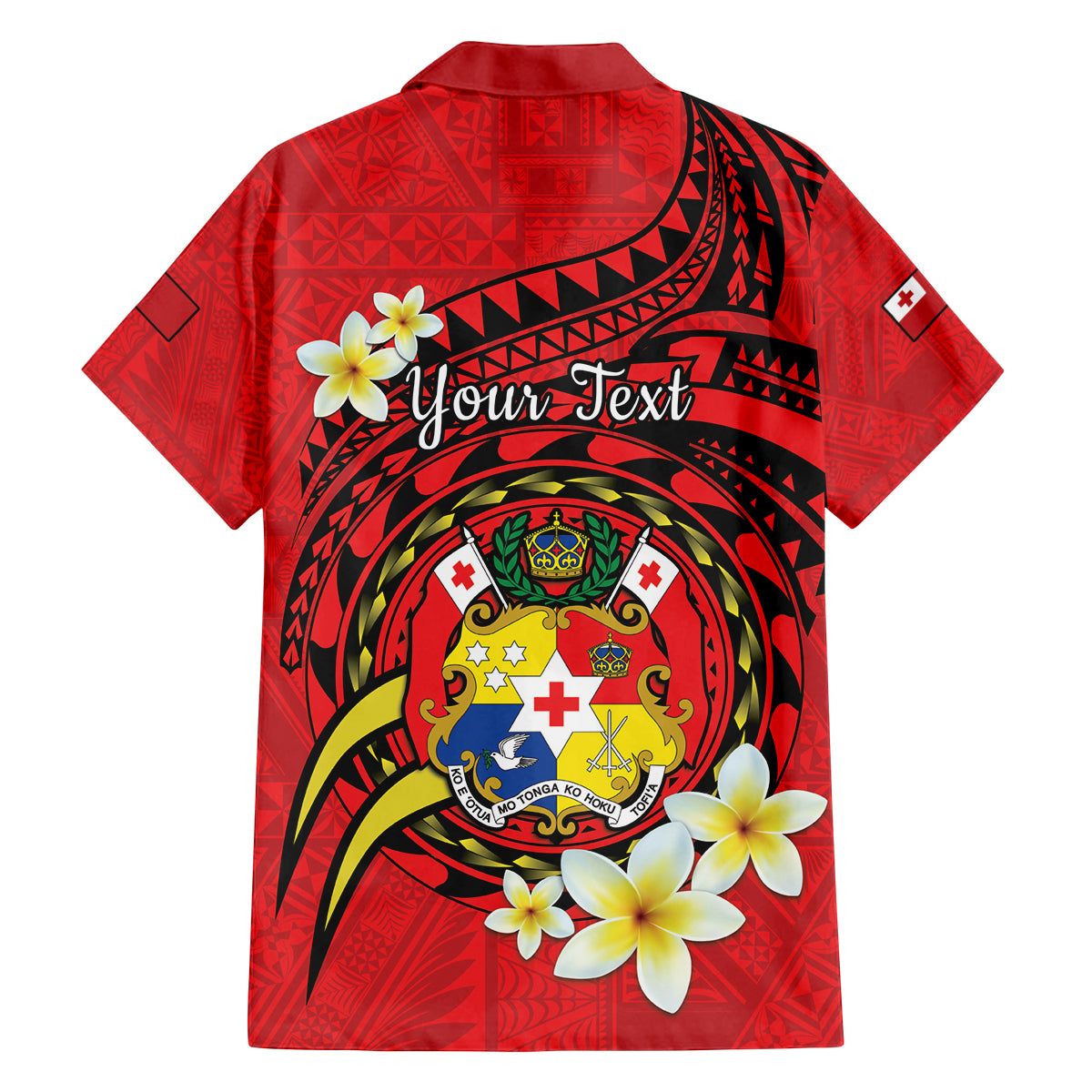 Personalised Tonga Emancipation Day Family Matching Tank Maxi Dress and Hawaiian Shirt Tongan Ngatu Pattern - Red Version