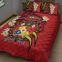 Personalised Tonga Emancipation Day Quilt Bed Set Tongan Ngatu Pattern - Red Version LT14 - Polynesian Pride