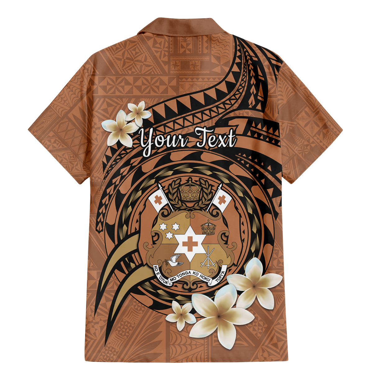 Personalised Tonga Emancipation Day Family Matching Mermaid Dress and Hawaiian Shirt Tongan Ngatu Pattern - Brown Version