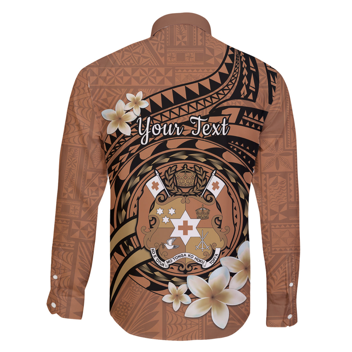 Personalised Tonga Emancipation Day Family Matching Tank Maxi Dress and Hawaiian Shirt Tongan Ngatu Pattern - Brown Version