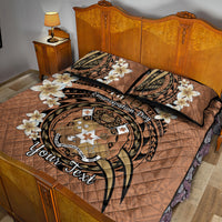 Personalised Tonga Emancipation Day Quilt Bed Set Tongan Ngatu Pattern - Brown Version LT14 - Polynesian Pride