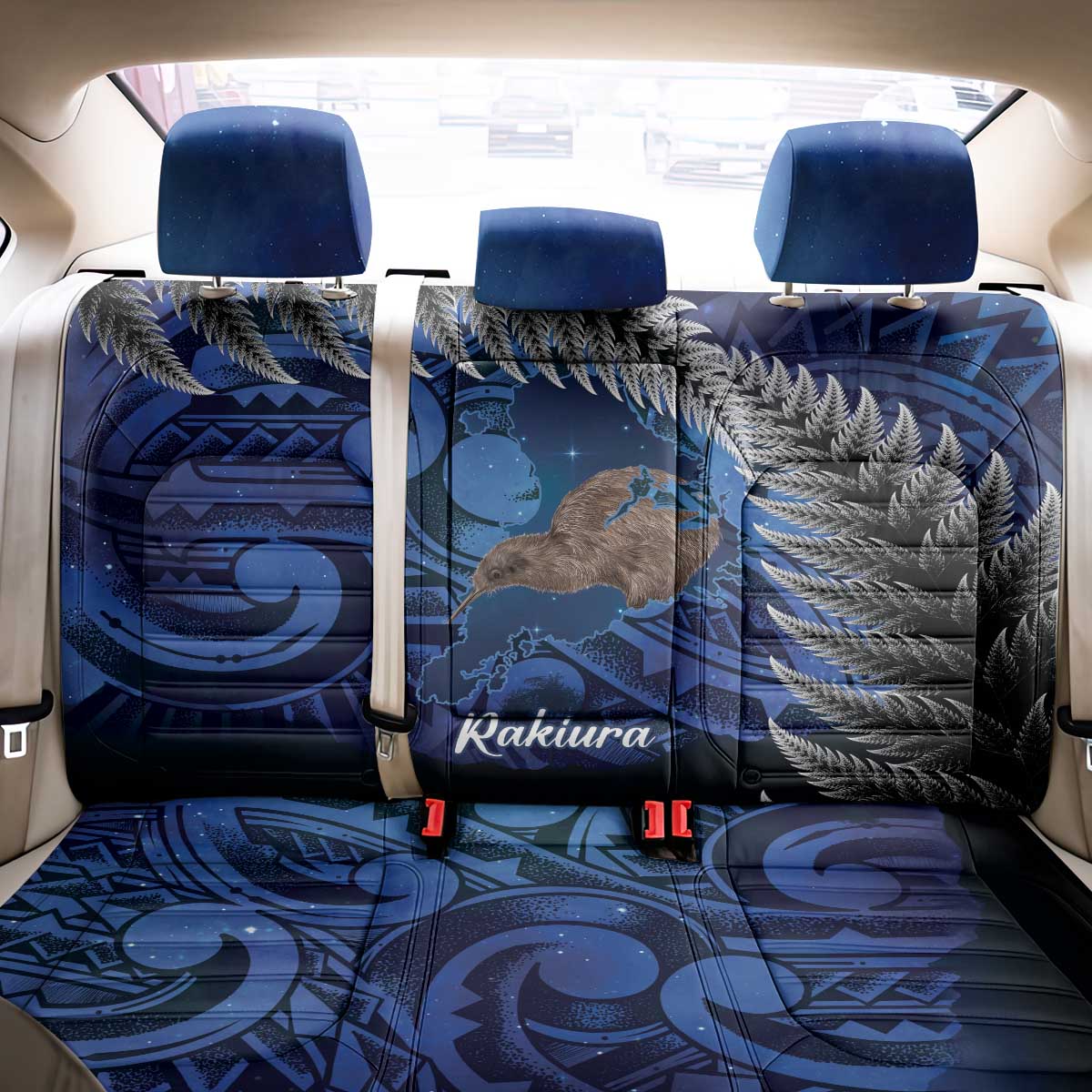 New Zealand Stewart Island Back Car Seat Cover Rakiura Kiwi Maori Glowing Sky LT14 - Polynesian Pride