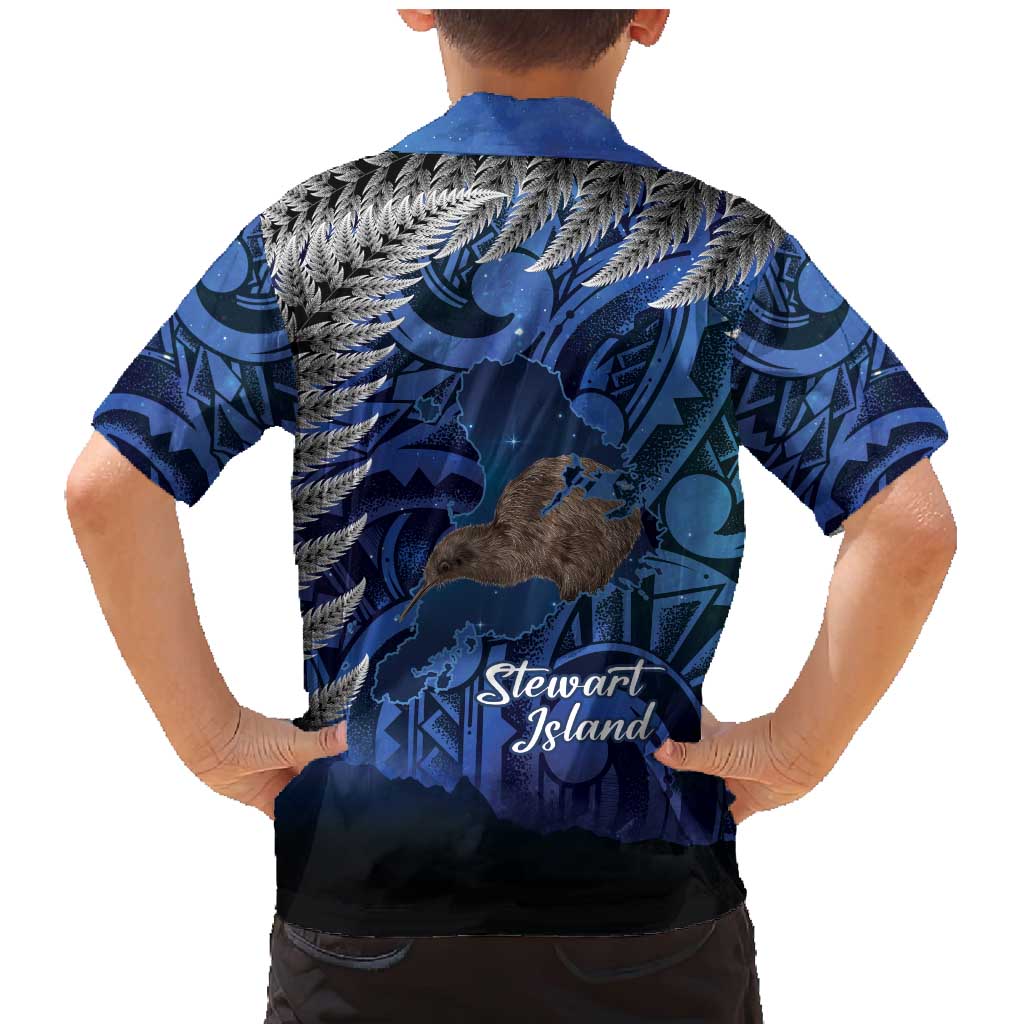 New Zealand Stewart Island Family Matching Mermaid Dress and Hawaiian Shirt Rakiura Kiwi Maori Glowing Sky LT14 - Polynesian Pride