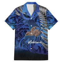 New Zealand Stewart Island Family Matching Mermaid Dress and Hawaiian Shirt Rakiura Kiwi Maori Glowing Sky LT14 Dad's Shirt - Short Sleeve Blue - Polynesian Pride