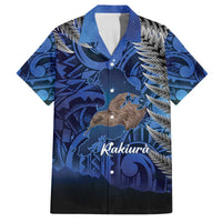 New Zealand Stewart Island Family Matching Off The Shoulder Long Sleeve Dress and Hawaiian Shirt Rakiura Kiwi Maori Glowing Sky LT14 Dad's Shirt - Short Sleeve Blue - Polynesian Pride