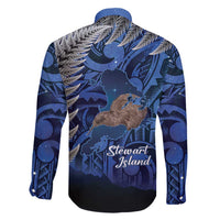 New Zealand Stewart Island Family Matching Off Shoulder Maxi Dress and Hawaiian Shirt Rakiura Kiwi Maori Glowing Sky LT14 - Polynesian Pride