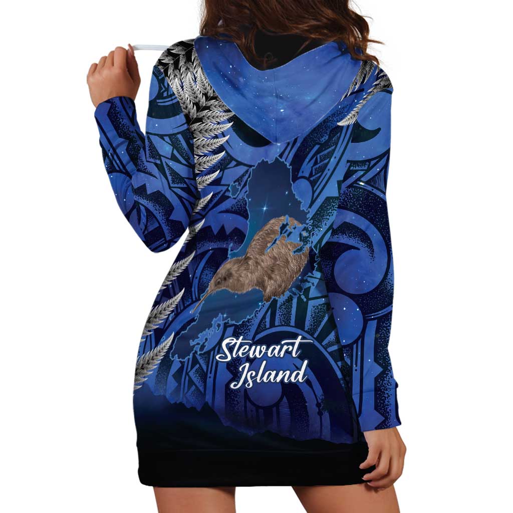 New Zealand Stewart Island Hoodie Dress Rakiura Kiwi Maori Glowing Sky