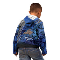 New Zealand Stewart Island Kid Hoodie Rakiura Kiwi Maori Glowing Sky LT14 - Polynesian Pride