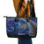 New Zealand Stewart Island Leather Tote Bag Rakiura Kiwi Maori Glowing Sky