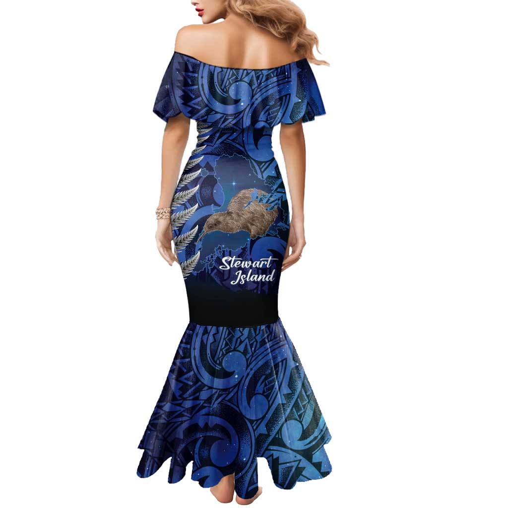 New Zealand Stewart Island Mermaid Dress Rakiura Kiwi Maori Glowing Sky LT14 - Polynesian Pride