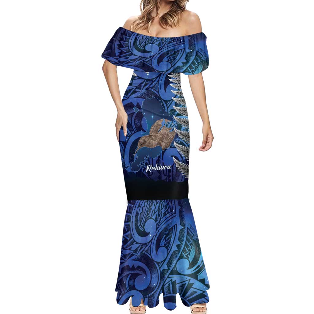New Zealand Stewart Island Mermaid Dress Rakiura Kiwi Maori Glowing Sky LT14 - Polynesian Pride