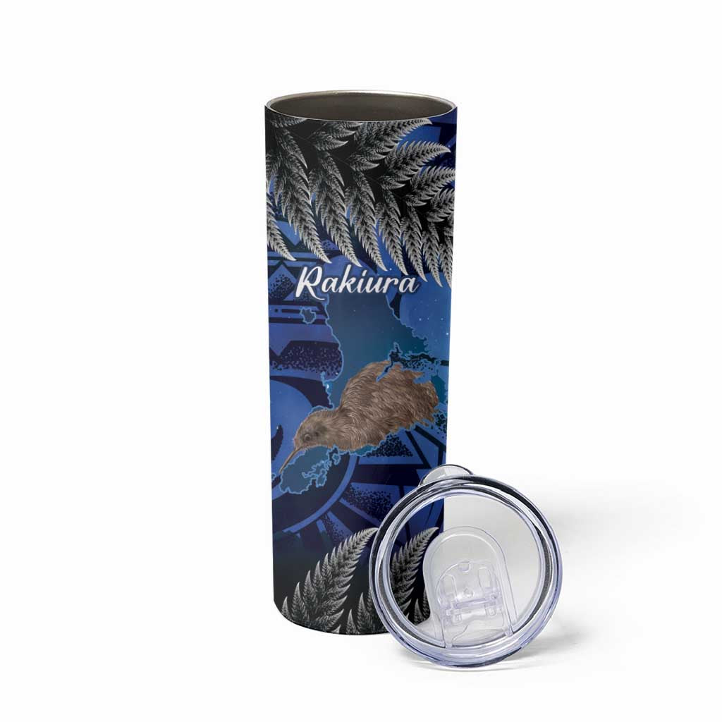 New Zealand Stewart Island Skinny Tumbler Rakiura Kiwi Maori Glowing Sky LT14 - Polynesian Pride