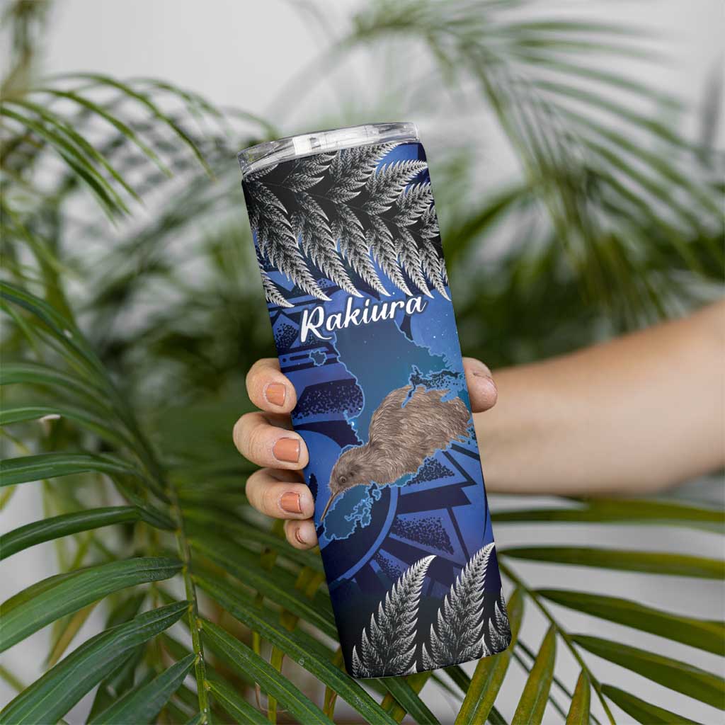 New Zealand Stewart Island Skinny Tumbler Rakiura Kiwi Maori Glowing Sky LT14 - Polynesian Pride