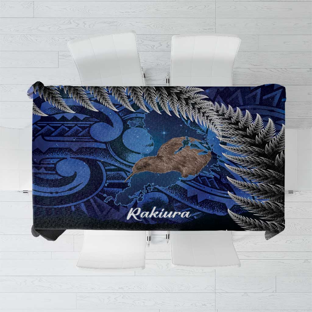 New Zealand Stewart Island Tablecloth Rakiura Kiwi Maori Glowing Sky LT14 Blue - Polynesian Pride