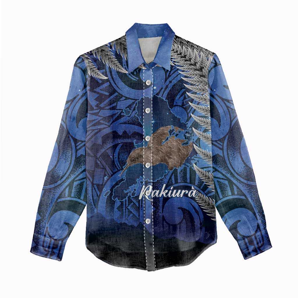 New Zealand Stewart Island Women Casual Shirt Rakiura Kiwi Maori Glowing Sky LT14 - Polynesian Pride