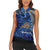 New Zealand Stewart Island Women Sleeveless Polo Shirt Rakiura Kiwi Maori Glowing Sky