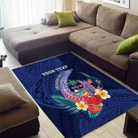 Personalised Guam Liberation Day Area Rug Happy 80th Anniversary Fish Hook Mix Tropical Flowers LT14 - Polynesian Pride