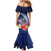 Personalised Guam Liberation Day Mermaid Dress Happy 80th Anniversary Fish Hook Mix Tropical Flowers