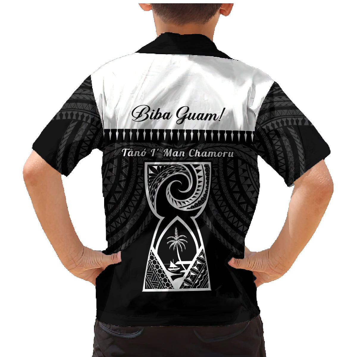 Guam Liberation Day Family Matching Mermaid Dress and Hawaiian Shirt Biba Guahan Chamorro 80th Anniversary - Black